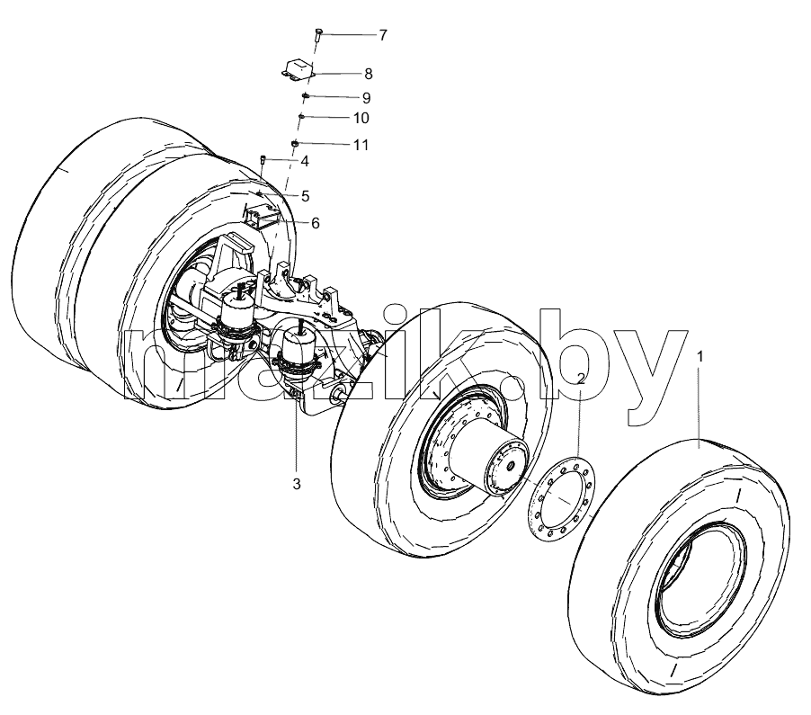  ODT004993839 Rear Axle Installation Assembly