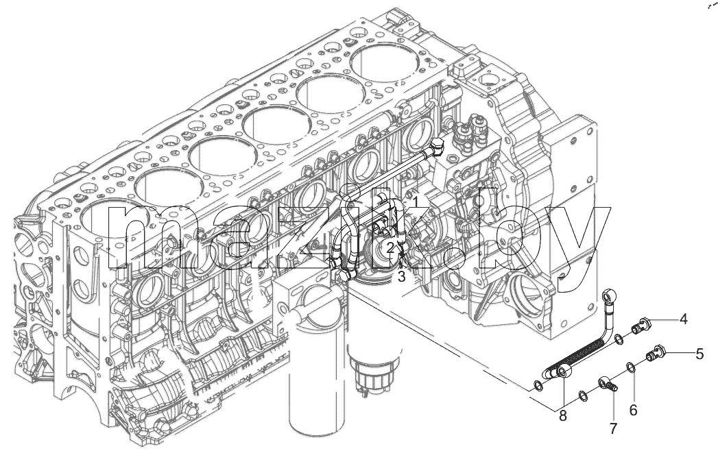  160102120008A198 Low Pressure Fuel Pipe Group
