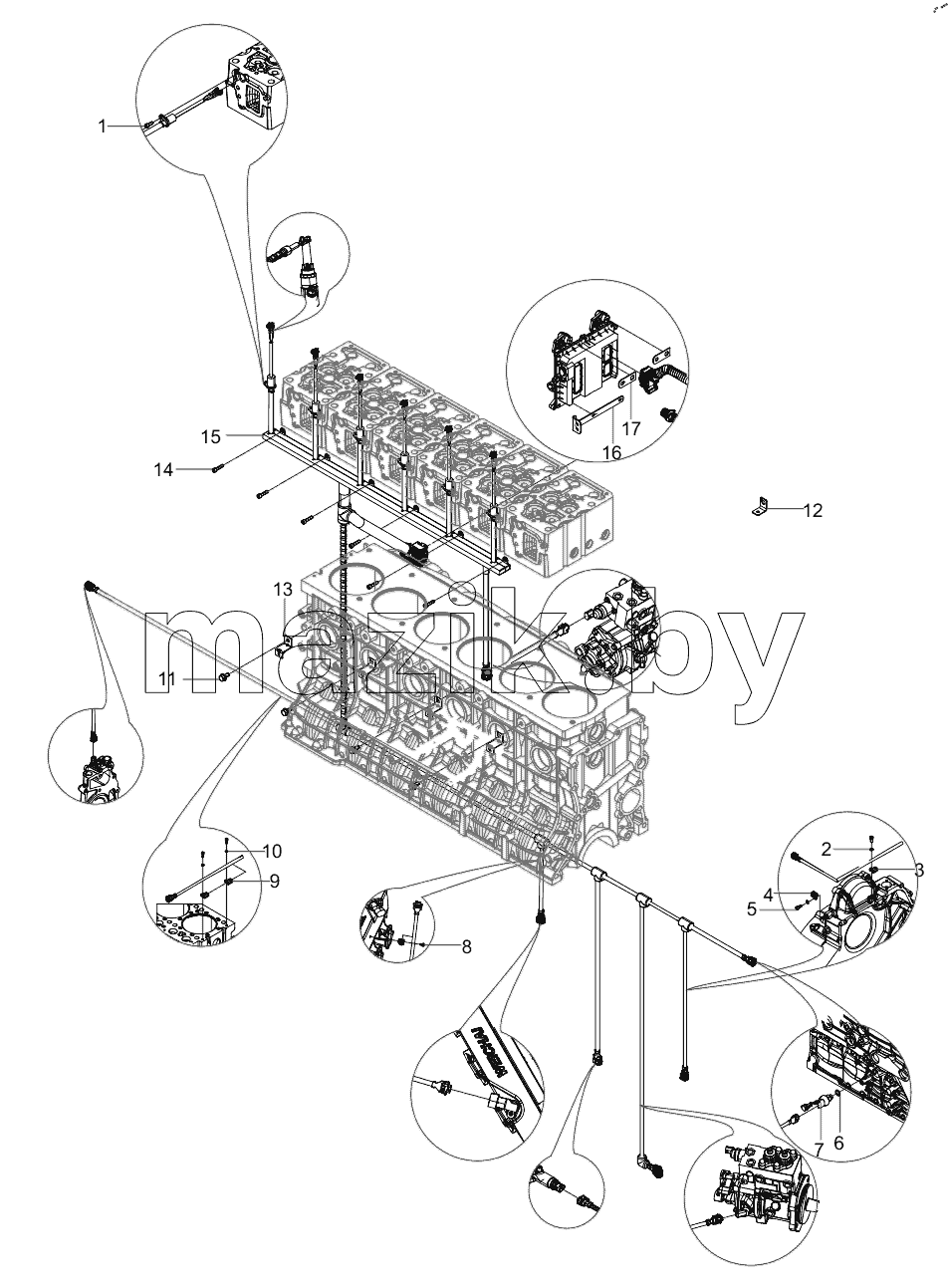  160102120008A207 Electronic Control System Harness Group