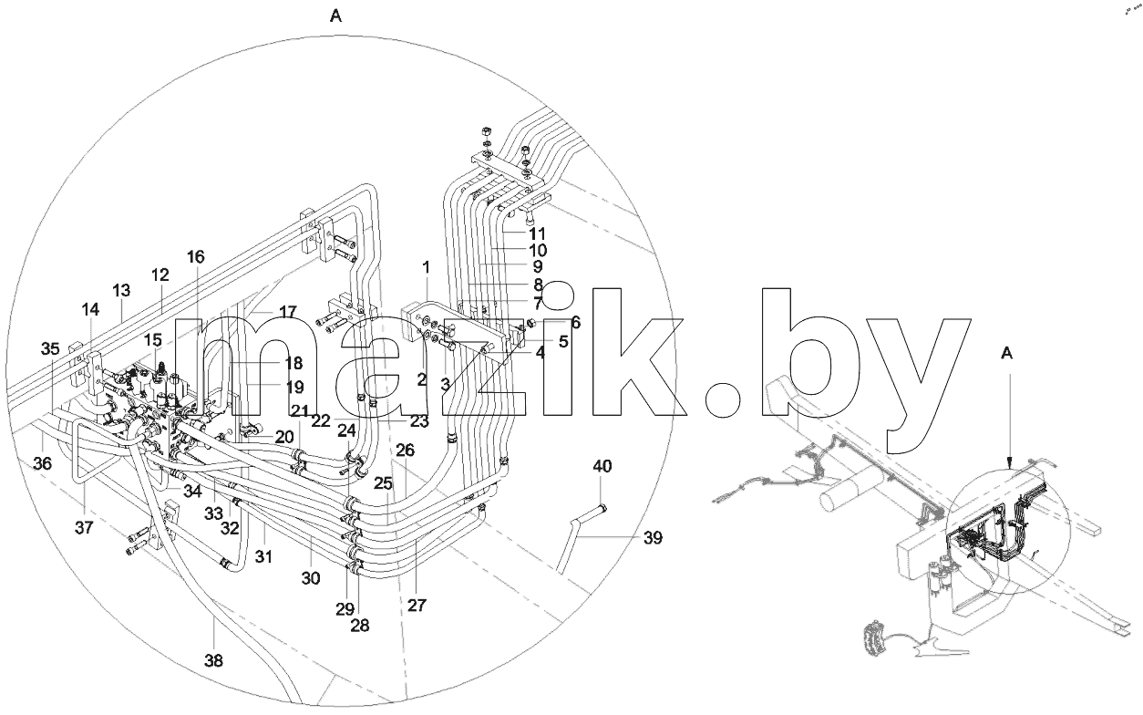  12954489 Brake pipeline and adaptor