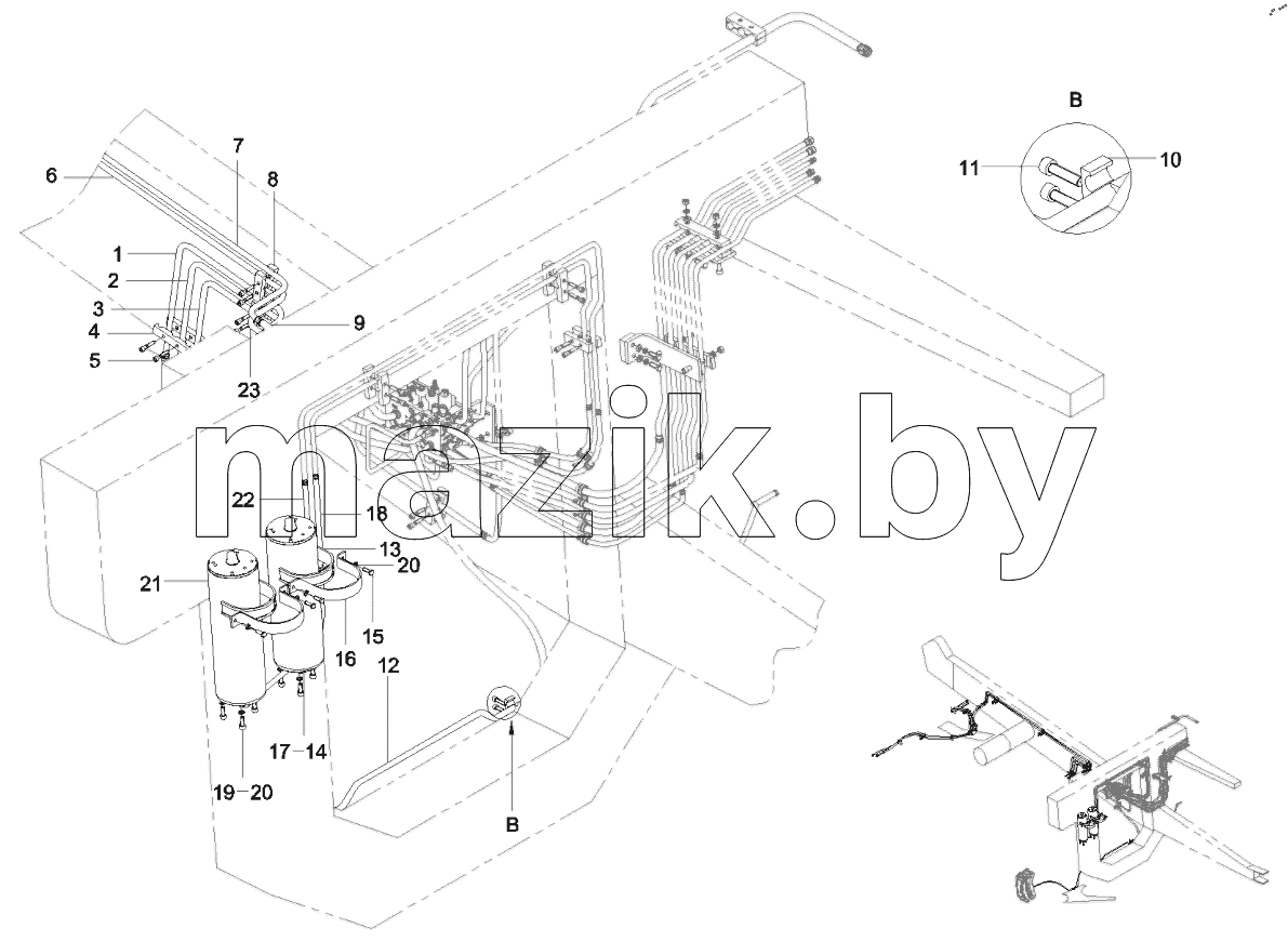  12954489 Brake pipeline and adaptor