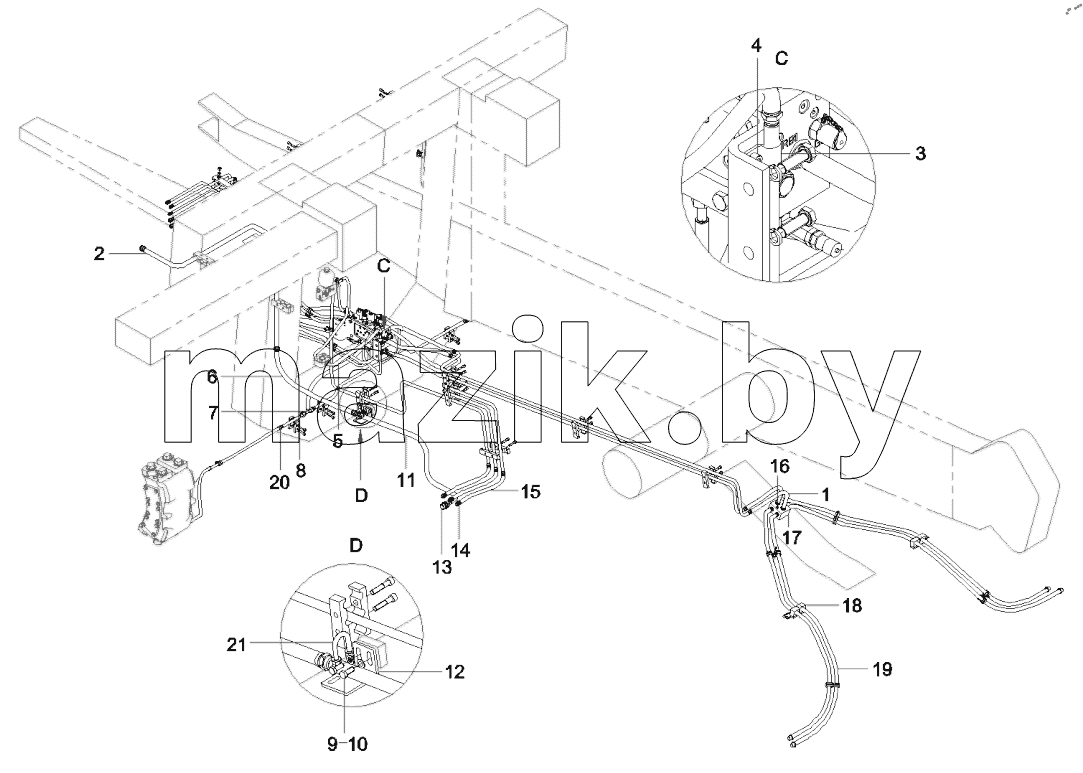  12954489 Brake pipeline and adaptor
