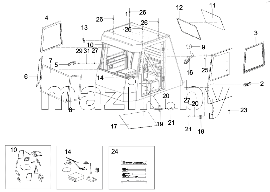  12952316 Subassembly of rigid dump truck cab