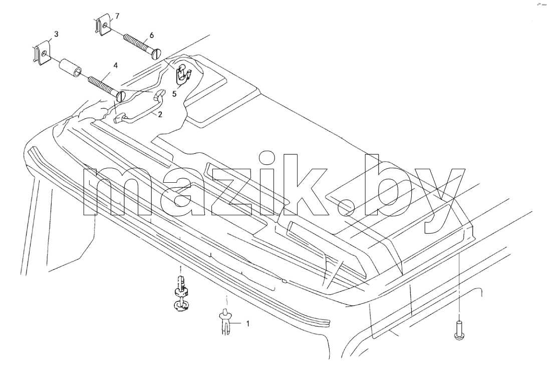  HEADLINING WITH MOUNTING AND GRAB HANDLE