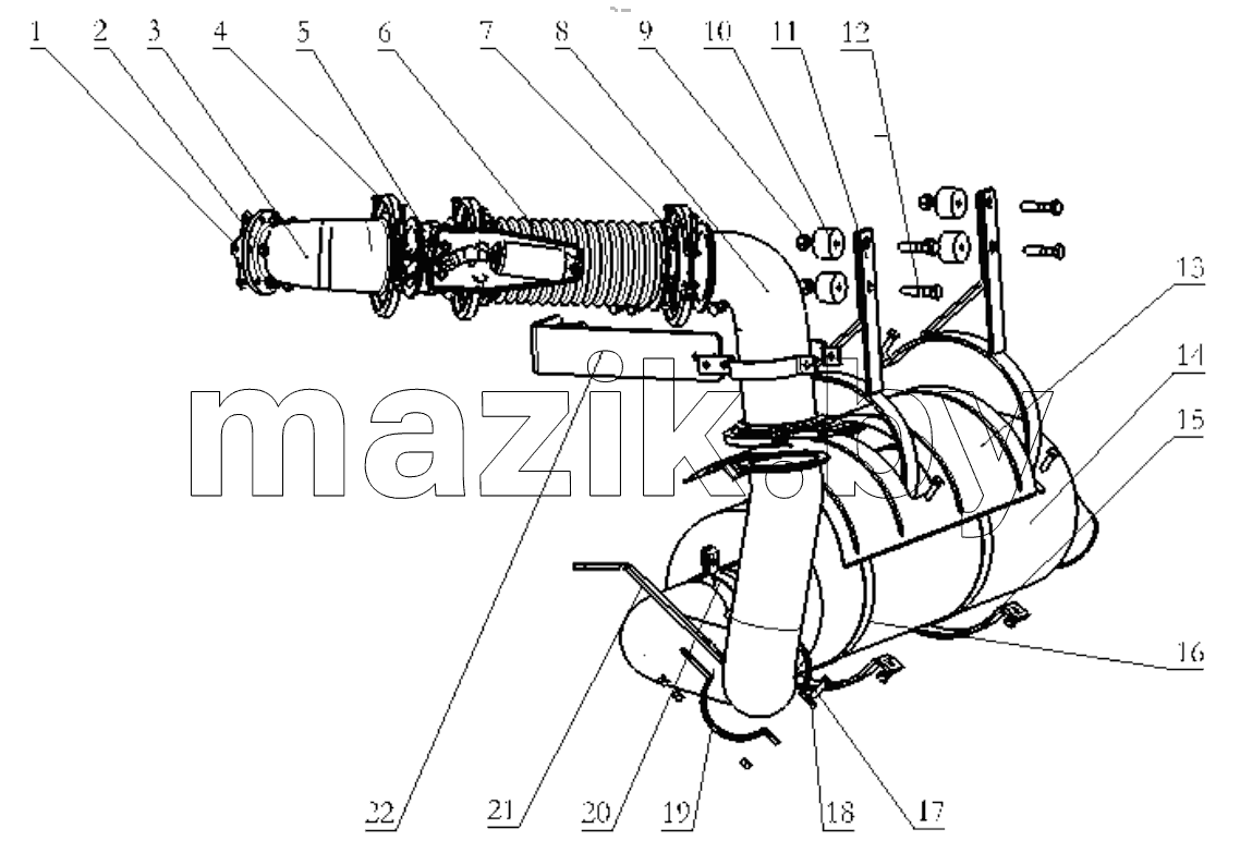  EXHAUSTING AND MUFFLER DC93259540210 (WP10)