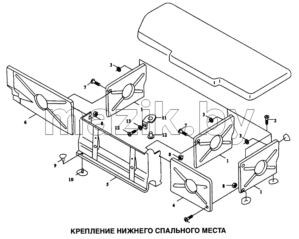 Крепление нижнего спального места