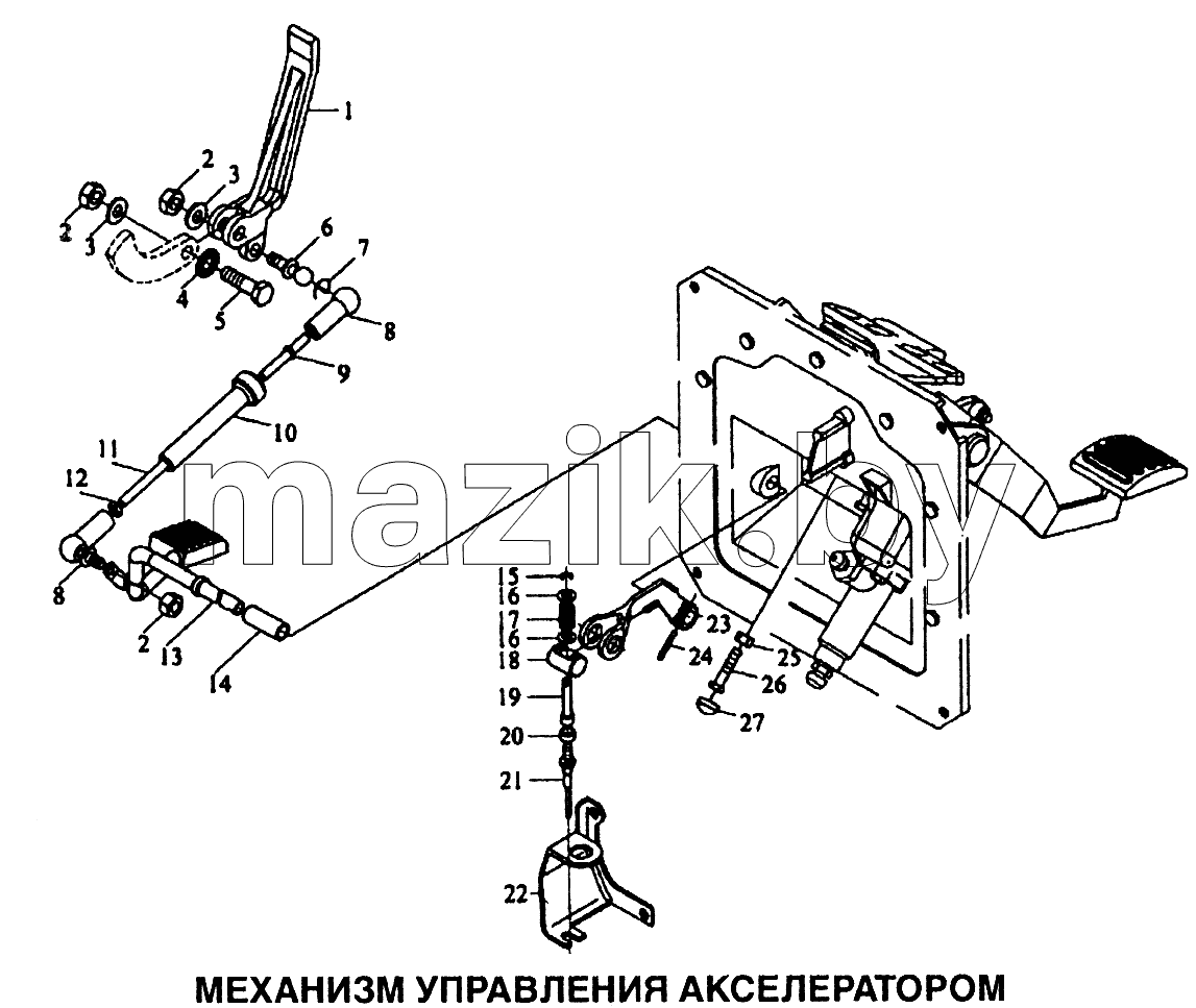 Механизм управления акселератором