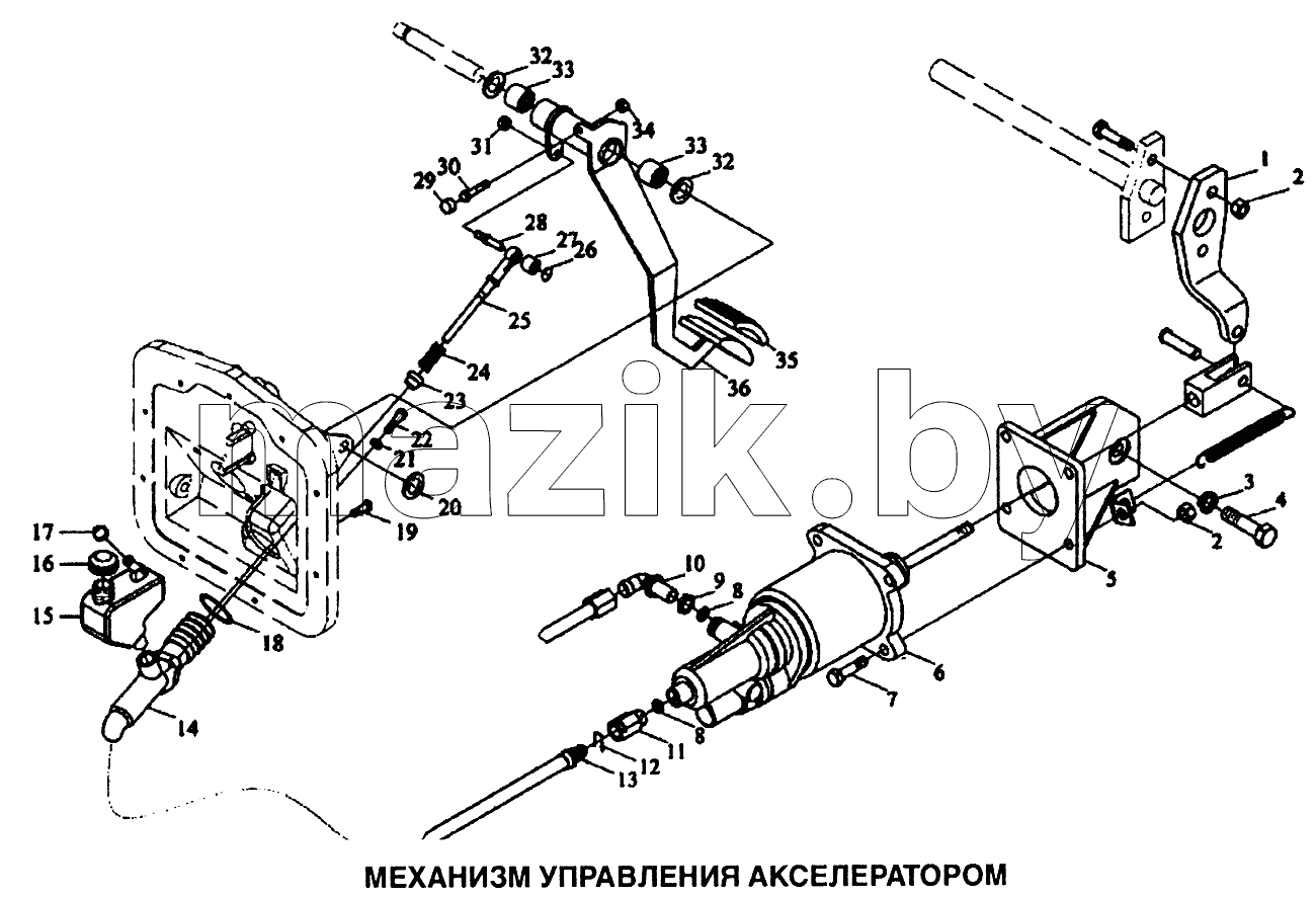 Механизм управления акселератором