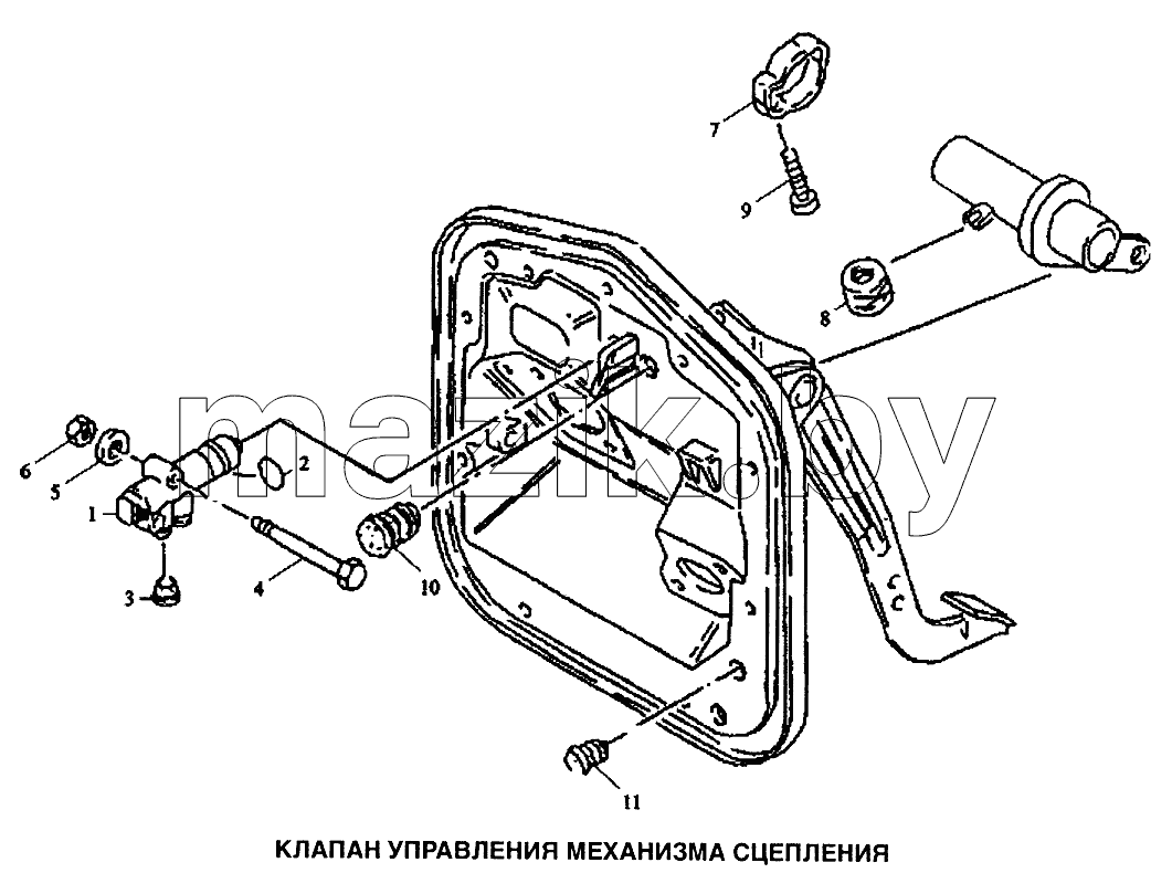 Клапан управления механизма сцепления