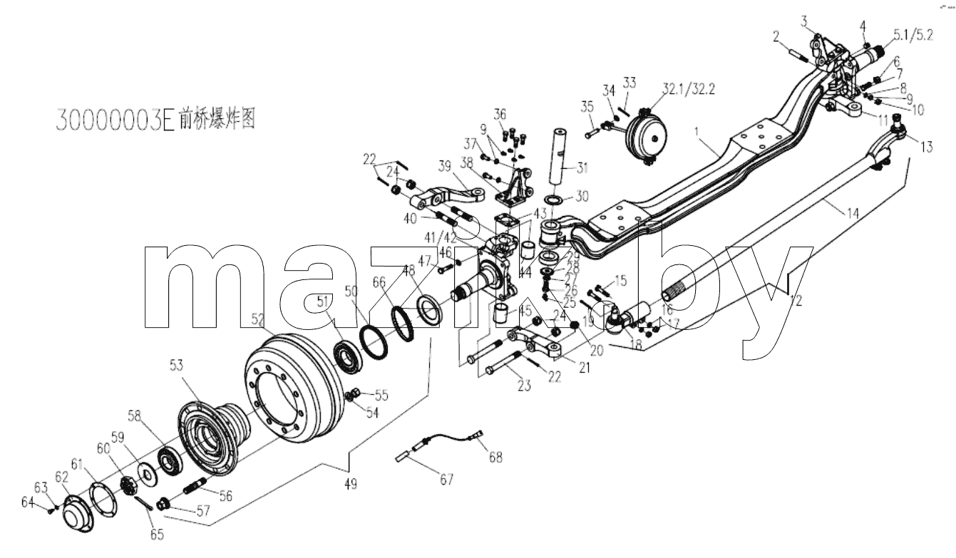  Передняя ось;Front Axle