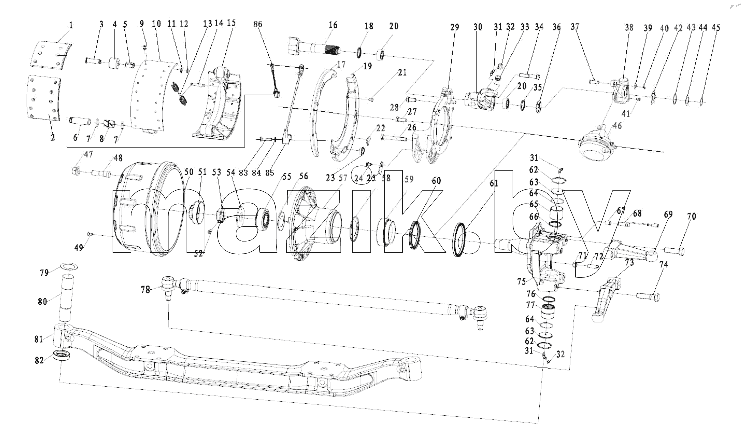  DC95319380547 MAN9.5T FRONT AXLE