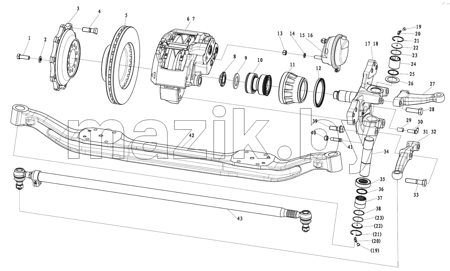  РУЛЕВАЯ ОСЬ; STEER AXLE