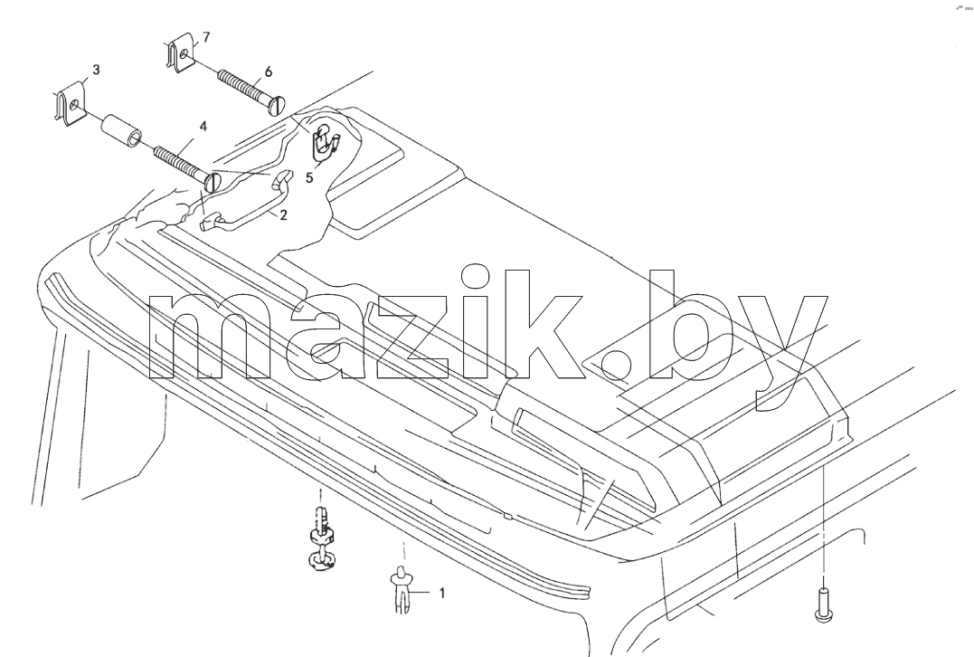  HEADLINING WITH MOUNTING AND GRAB HANDLE