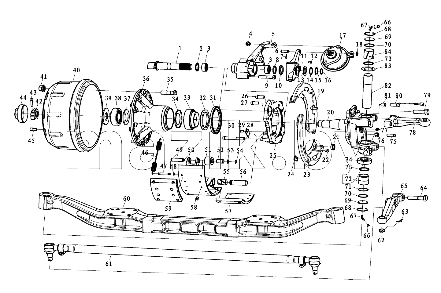  MAN7.5 TON DRUM STEERING SHAFT