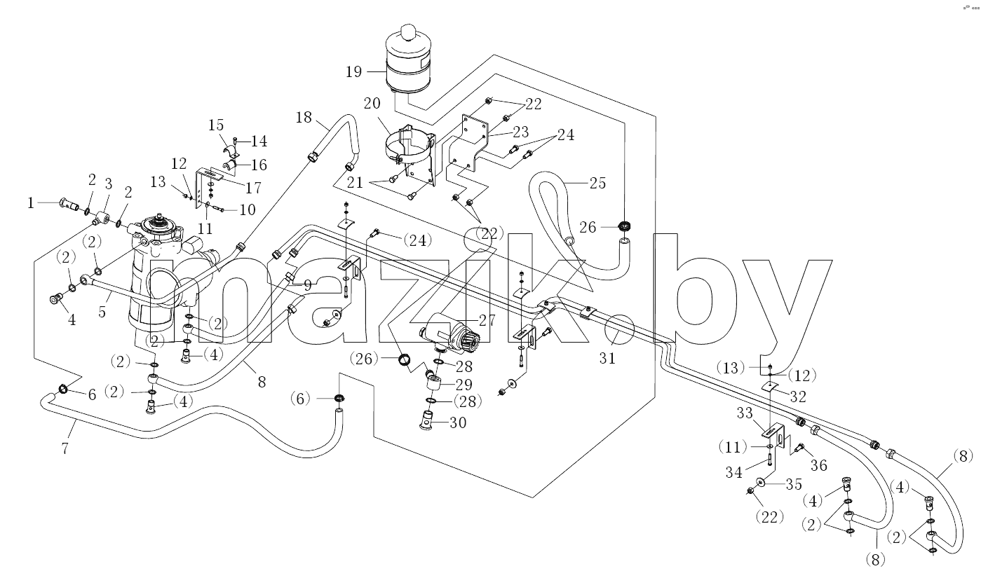  DOUBLE SHAFTS STEERING HYDRAULIC DEVICE