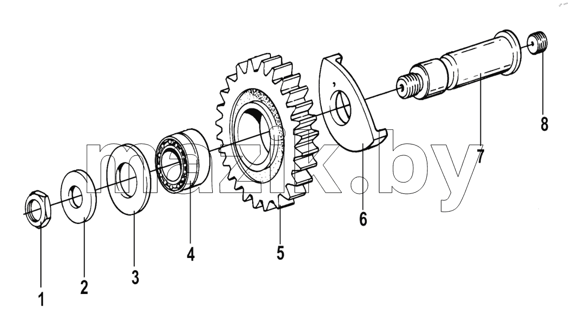  The reverse gear shaft assembly