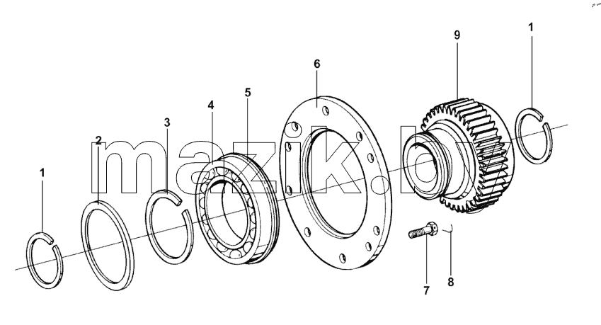  Auxiliary box drive gear assembly