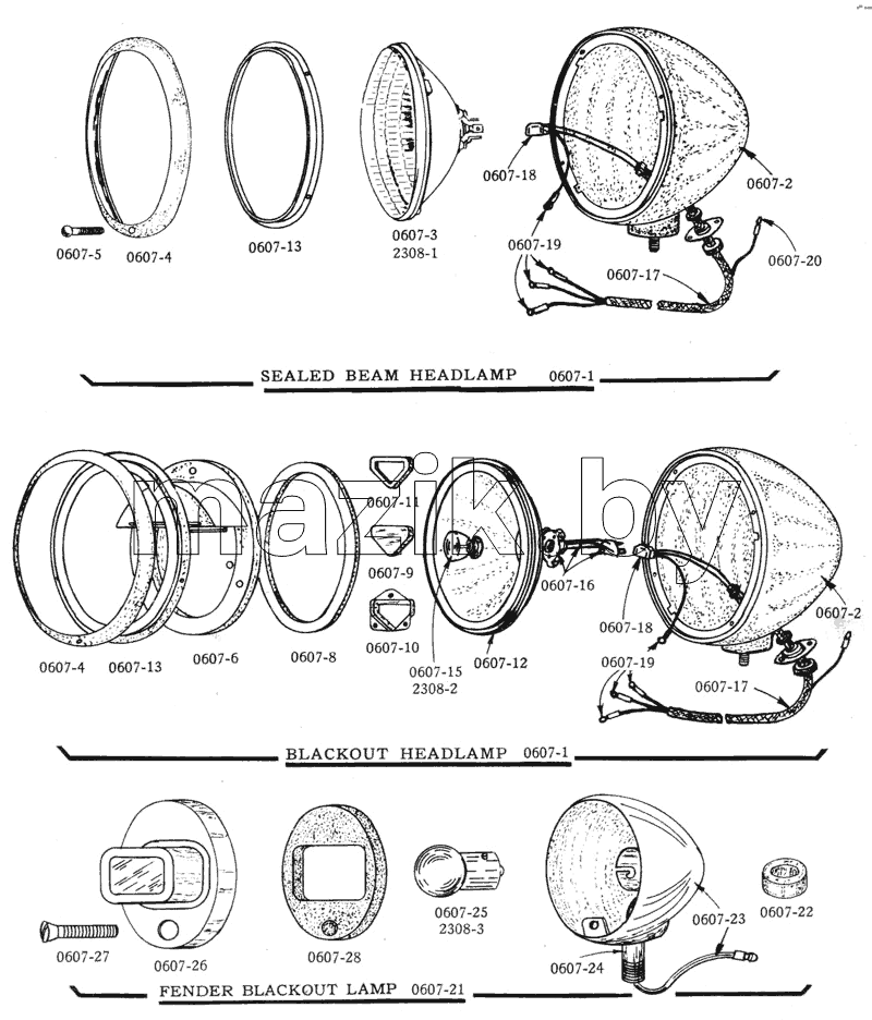Фонари передние/Head and Fender Lamps