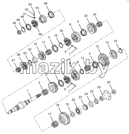 MAIN SHAFT AND GEAR