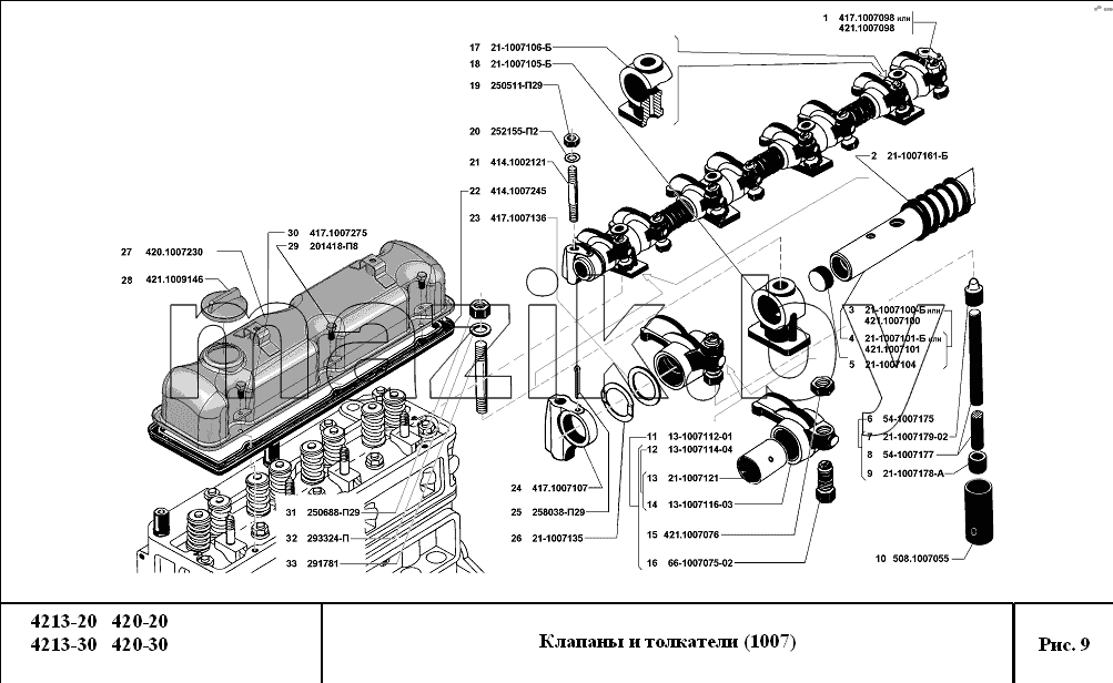 Клапаны и толкатели