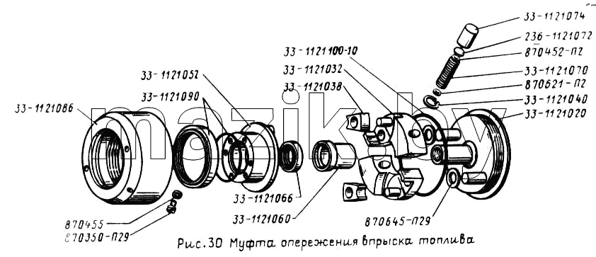 Муфта опережения впрыска топлива