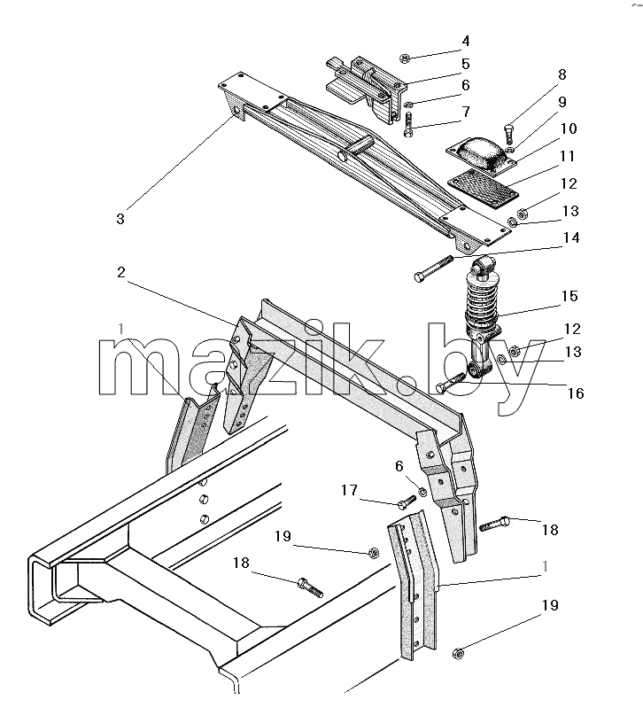 Опора кабины задняя
