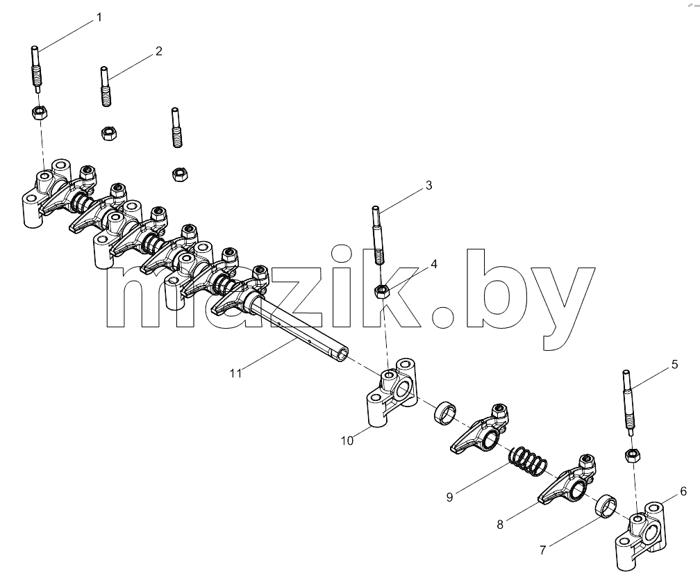  Integrated Rocker Arm Shaft Assembly