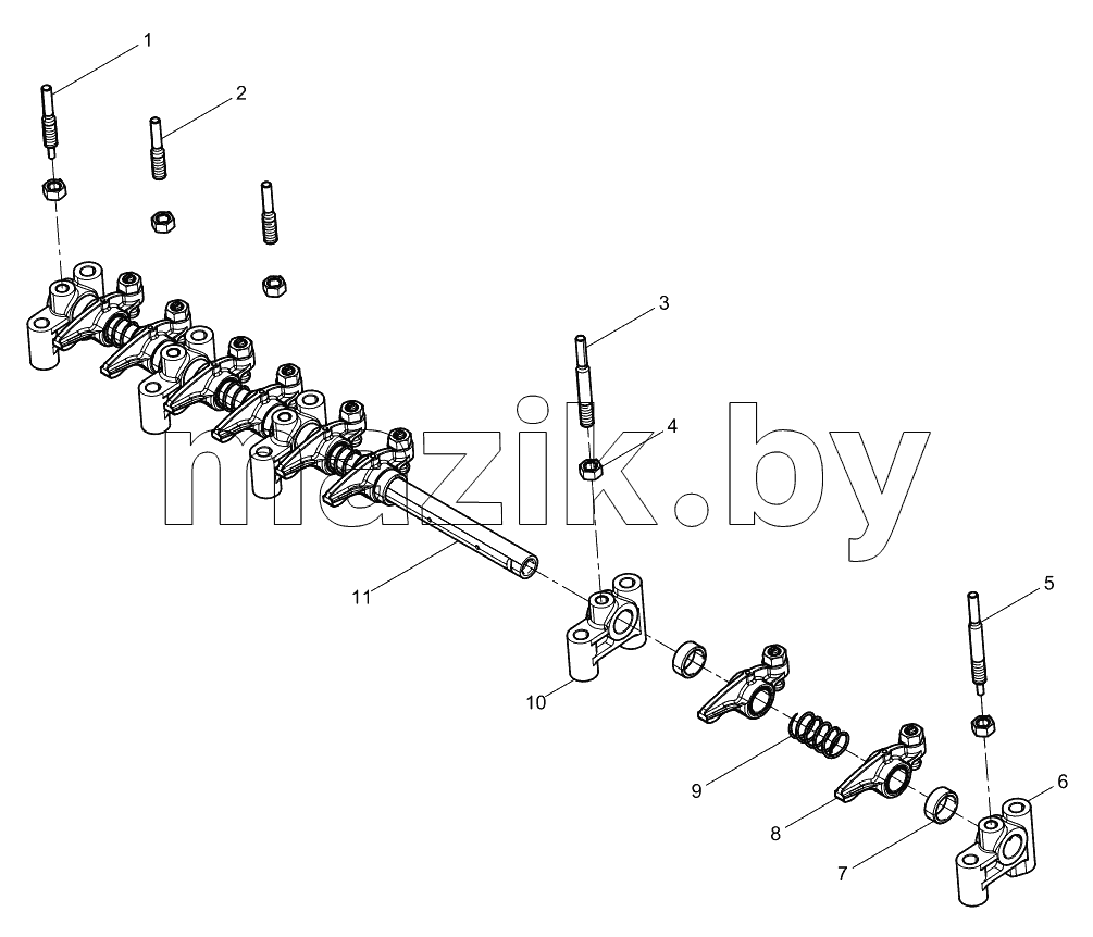  Integrated Rocker Arm Shaft Assembly