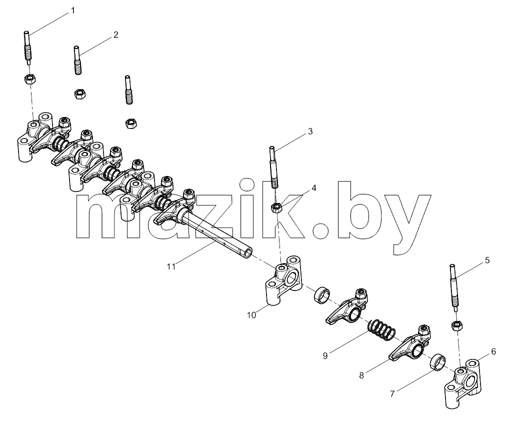  Integrated Rocker Arm Shaft Assembly