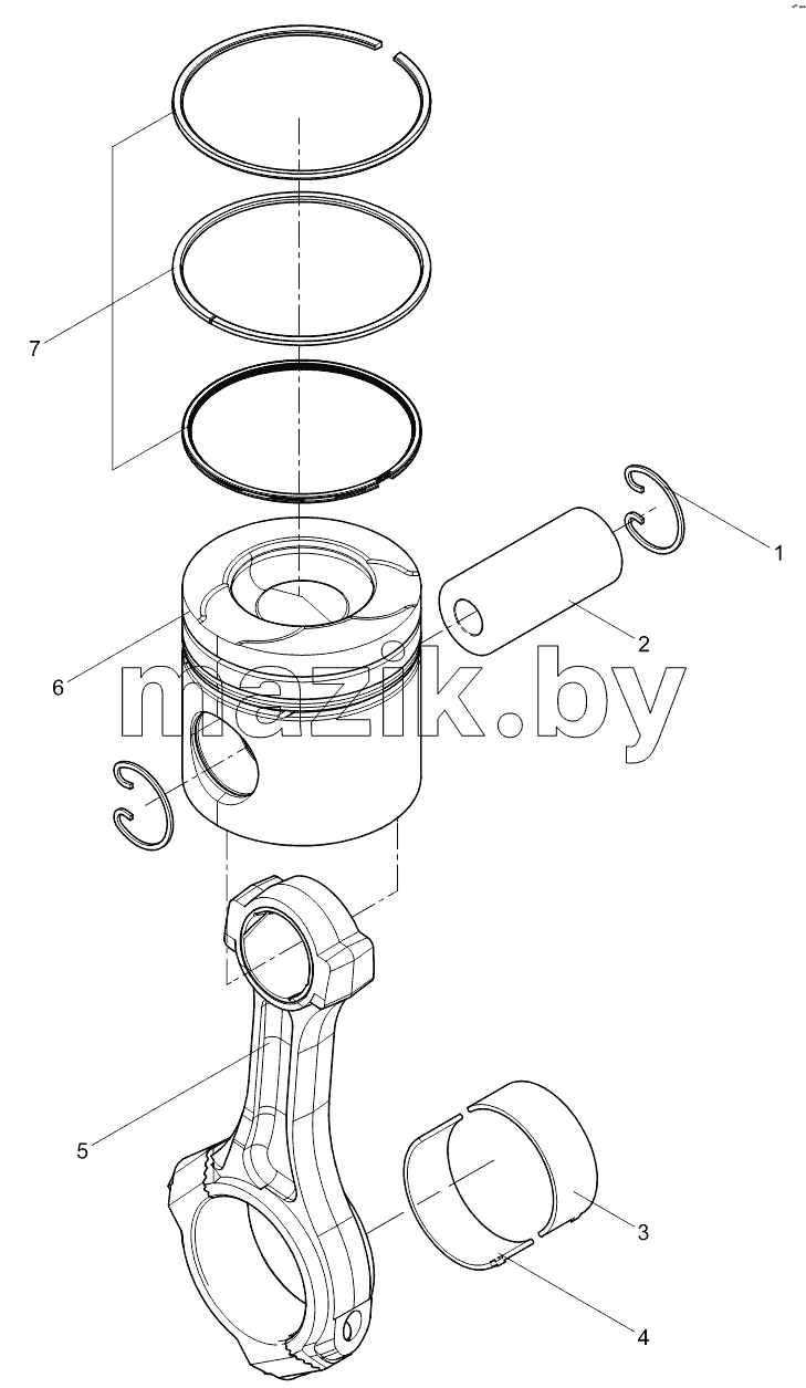 Connecting rod and piston