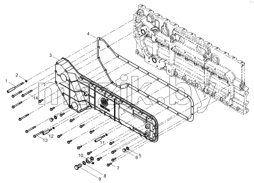 Oil cooler cover combined with group