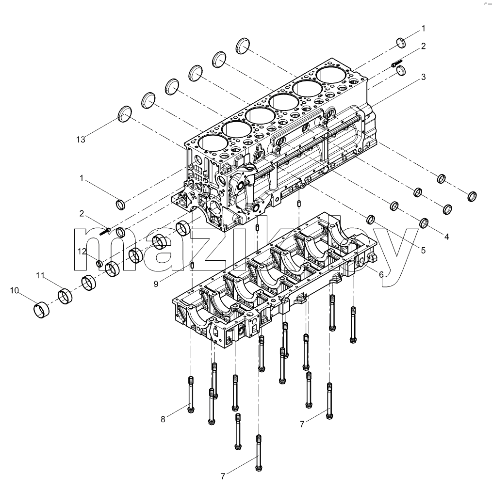 Pre-assembled cylinder block