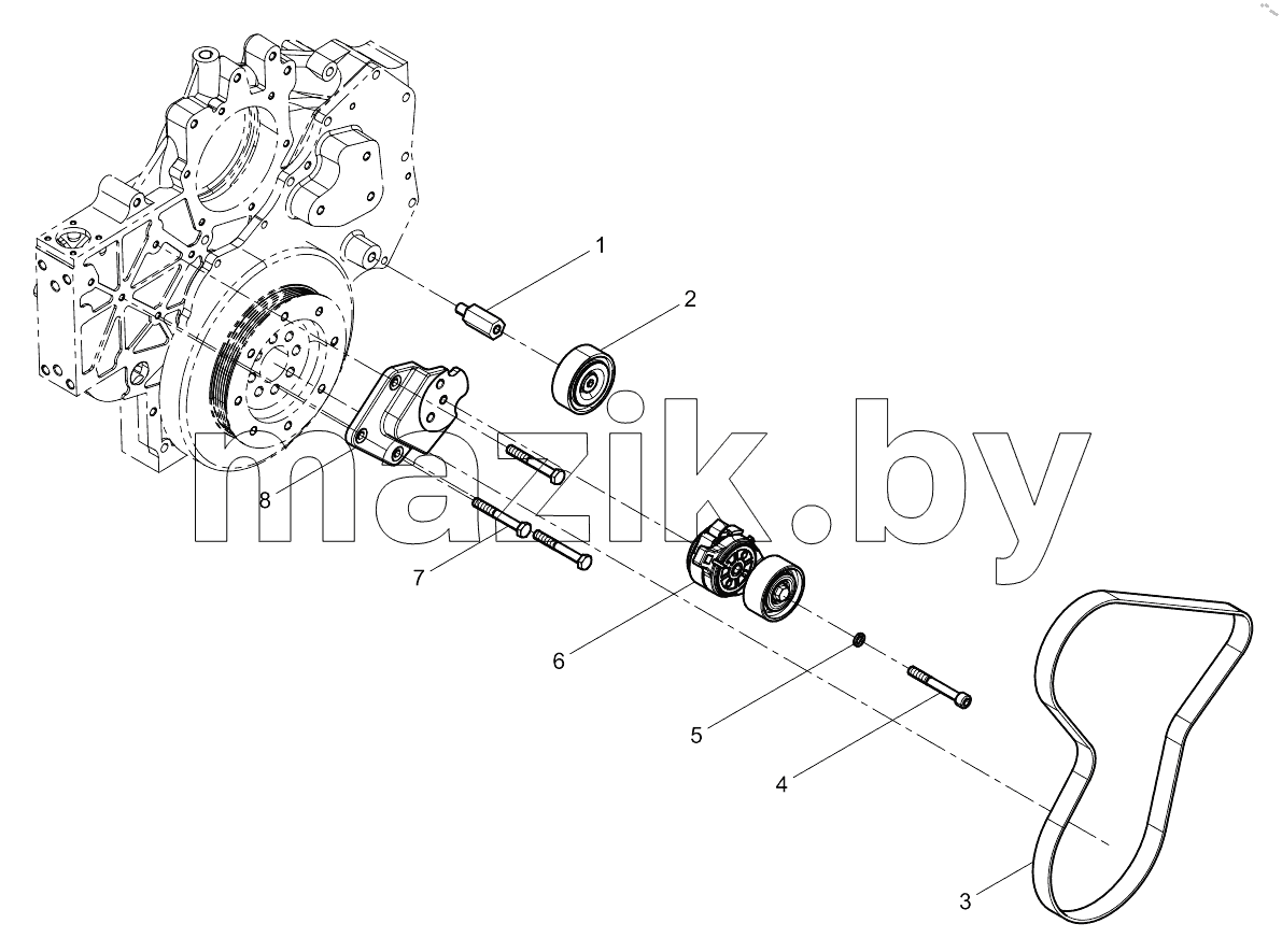  Tensioner and belt assembly