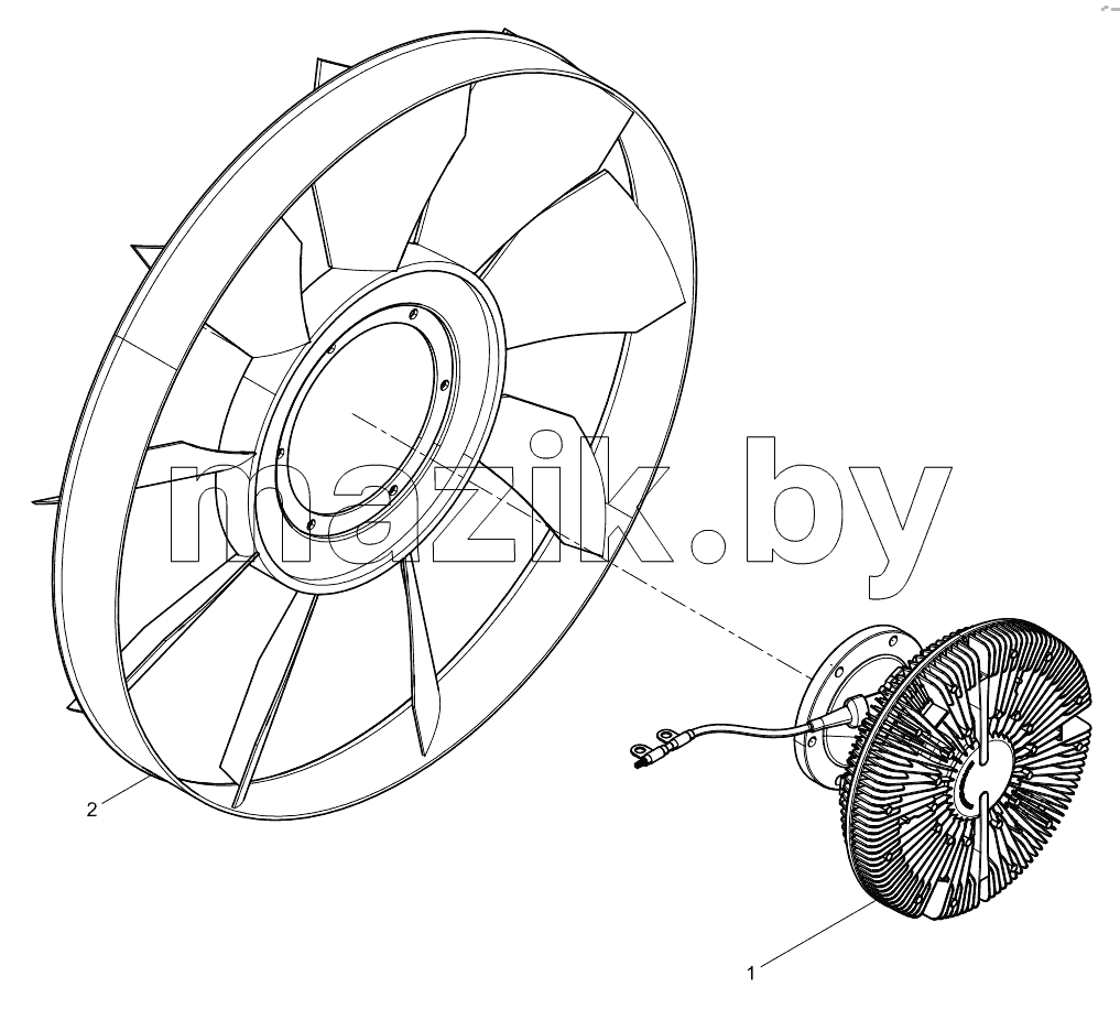  Electronic control silicone oil clutch fan assembly