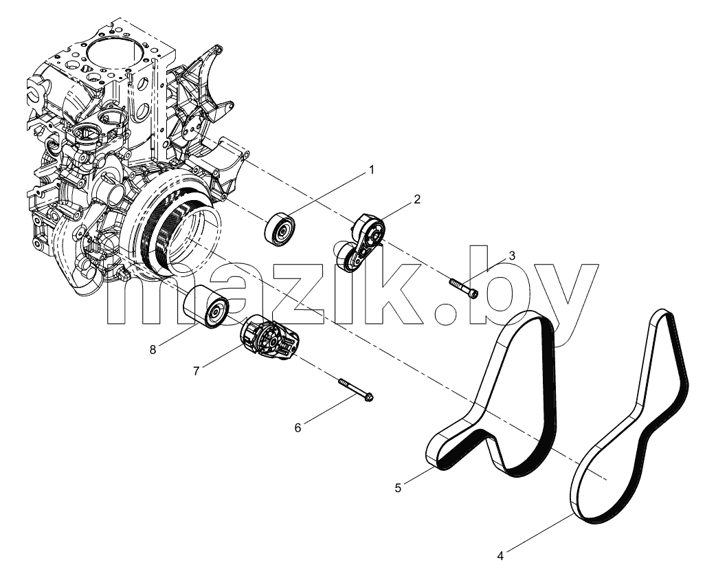  Tensioner And Belt Group