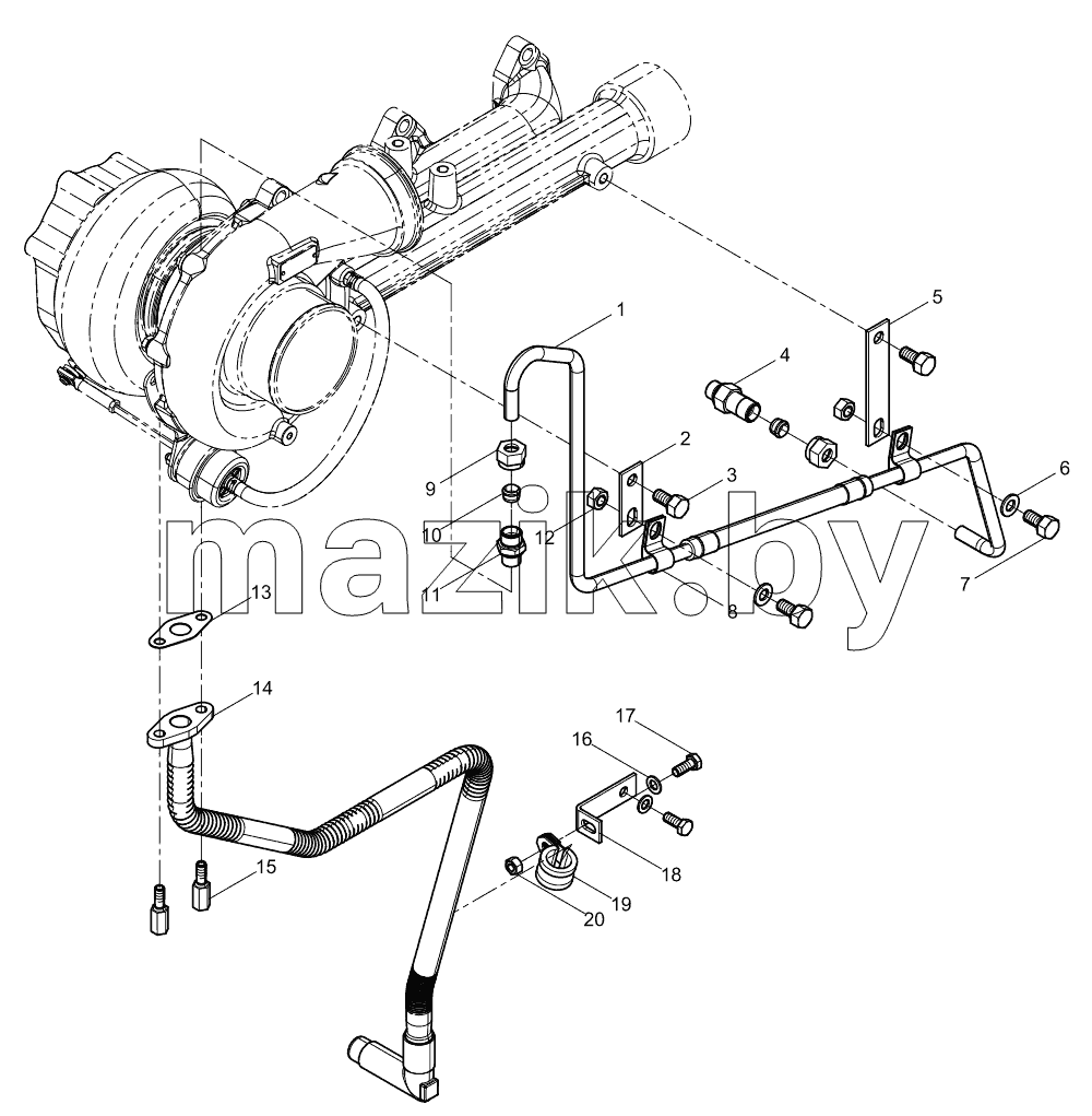  Turbocharger Oil Pipe Group