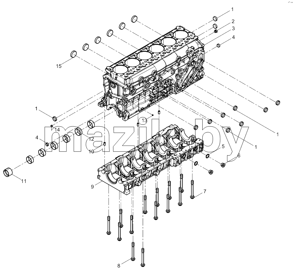  Pre-assembled cylinder block