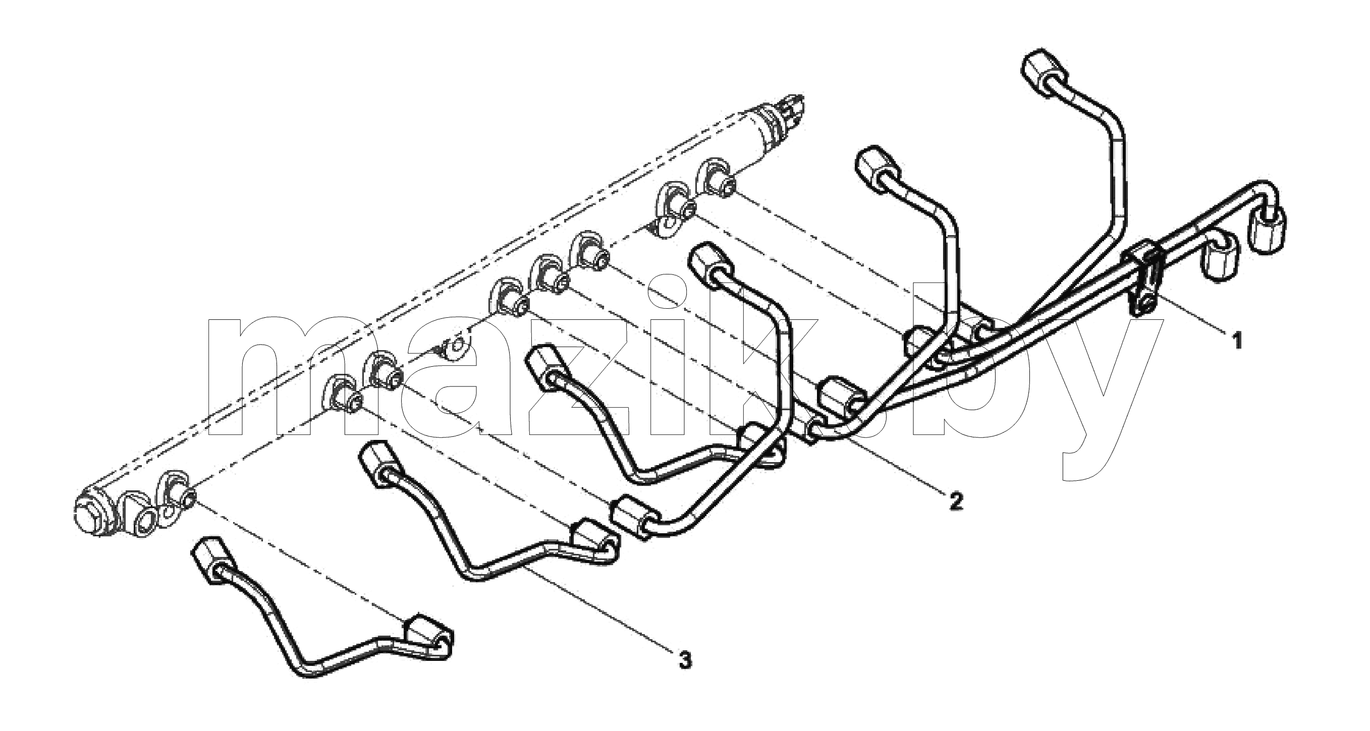  High pressure pipe set