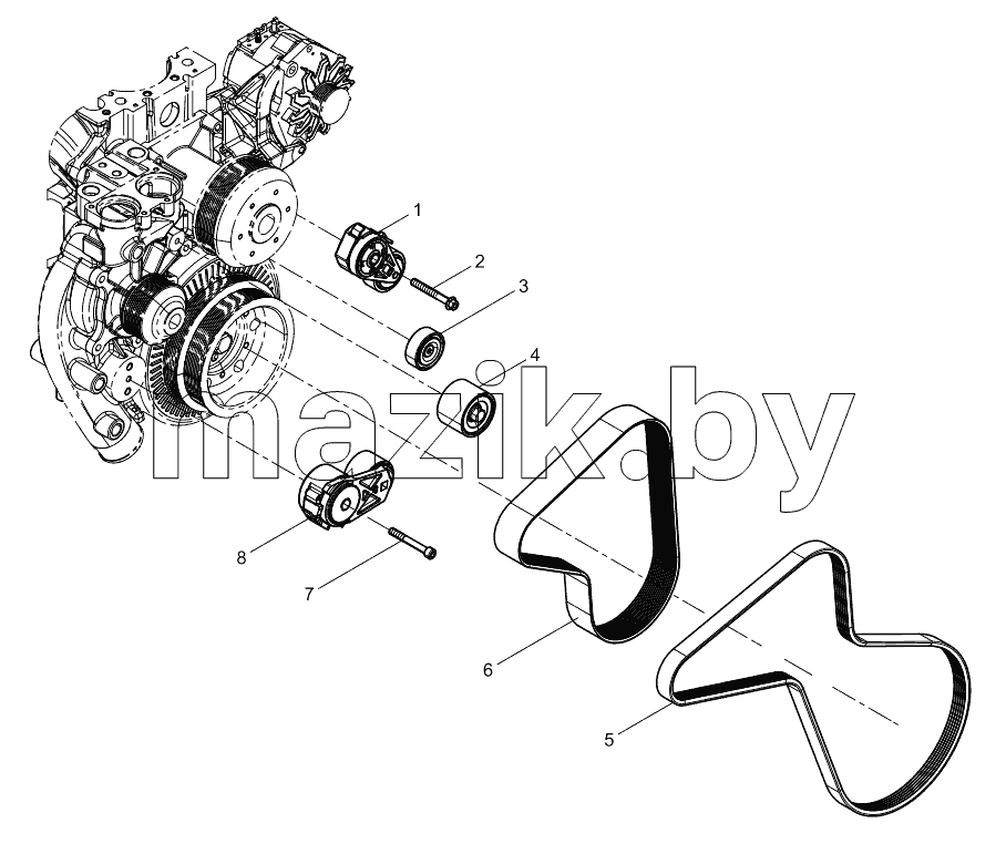  Tensioner And Belt Group