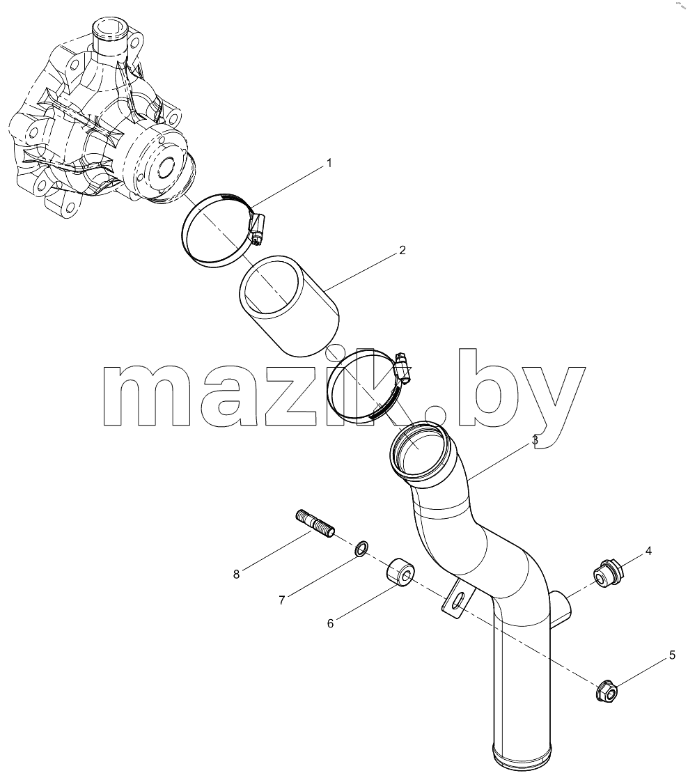  Water Pump Inlet Pipe Group