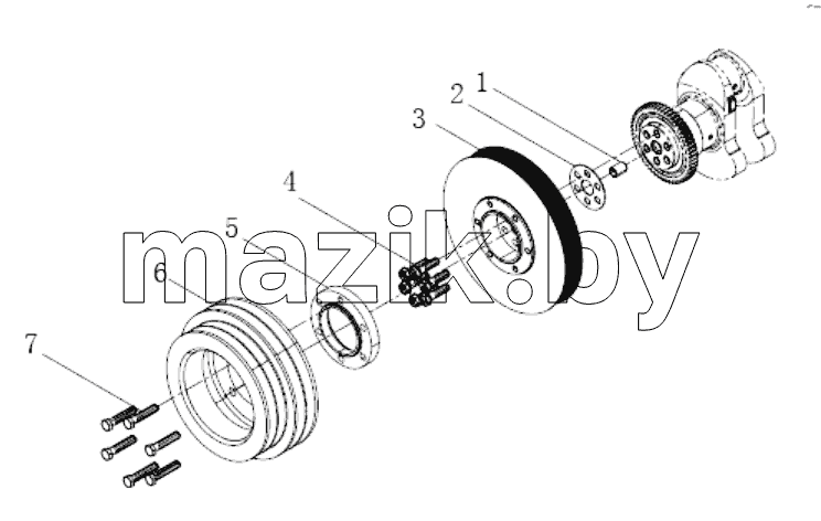  Crankshaft pulley combination