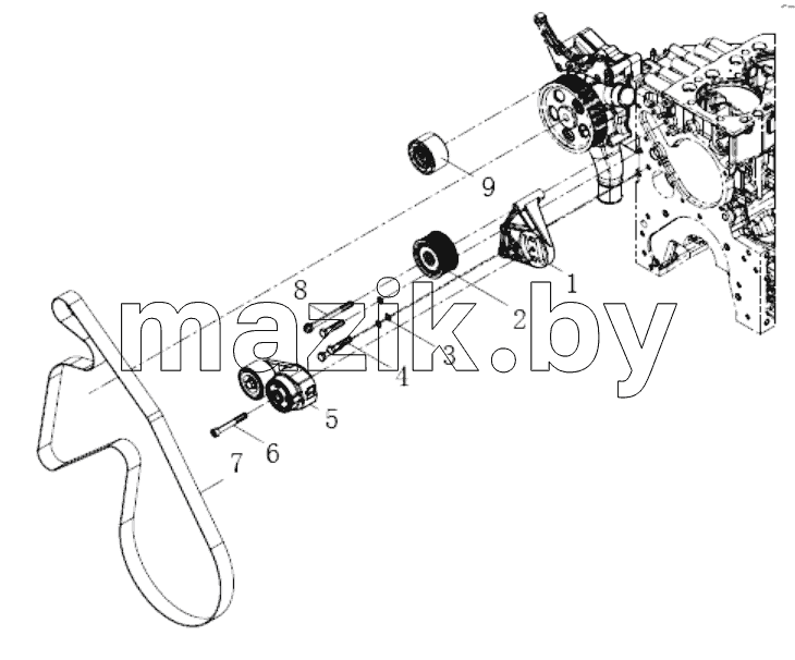  Tensioner and belt combination
