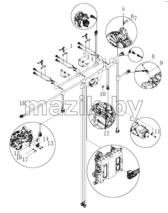  Electrical control harness and sensor combination group