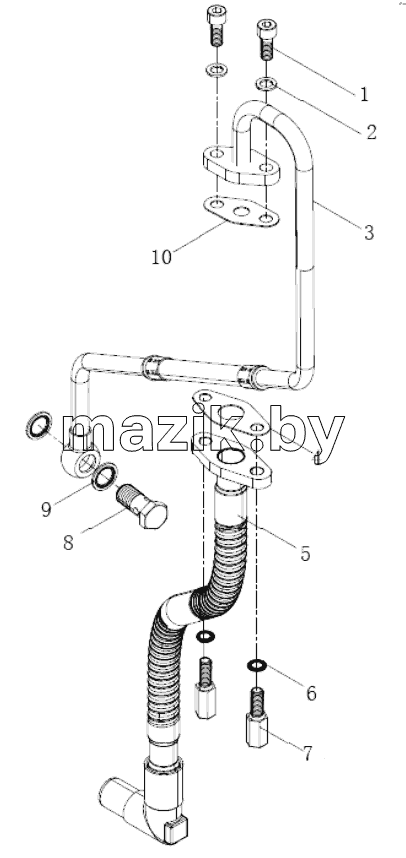  Turbocharger lube oil pipe combination