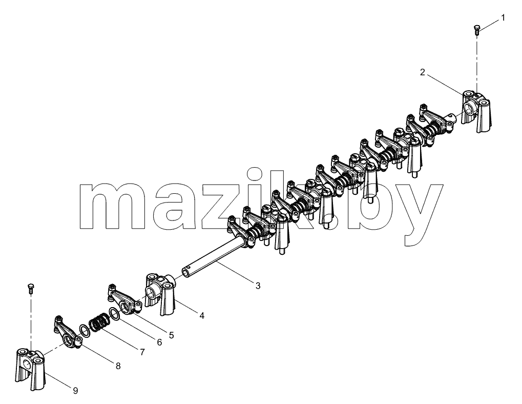  Integrated Rocker Arm Shaft Assembly