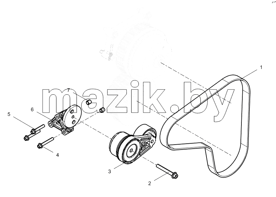  Water Pump Tensioner and Belt Group