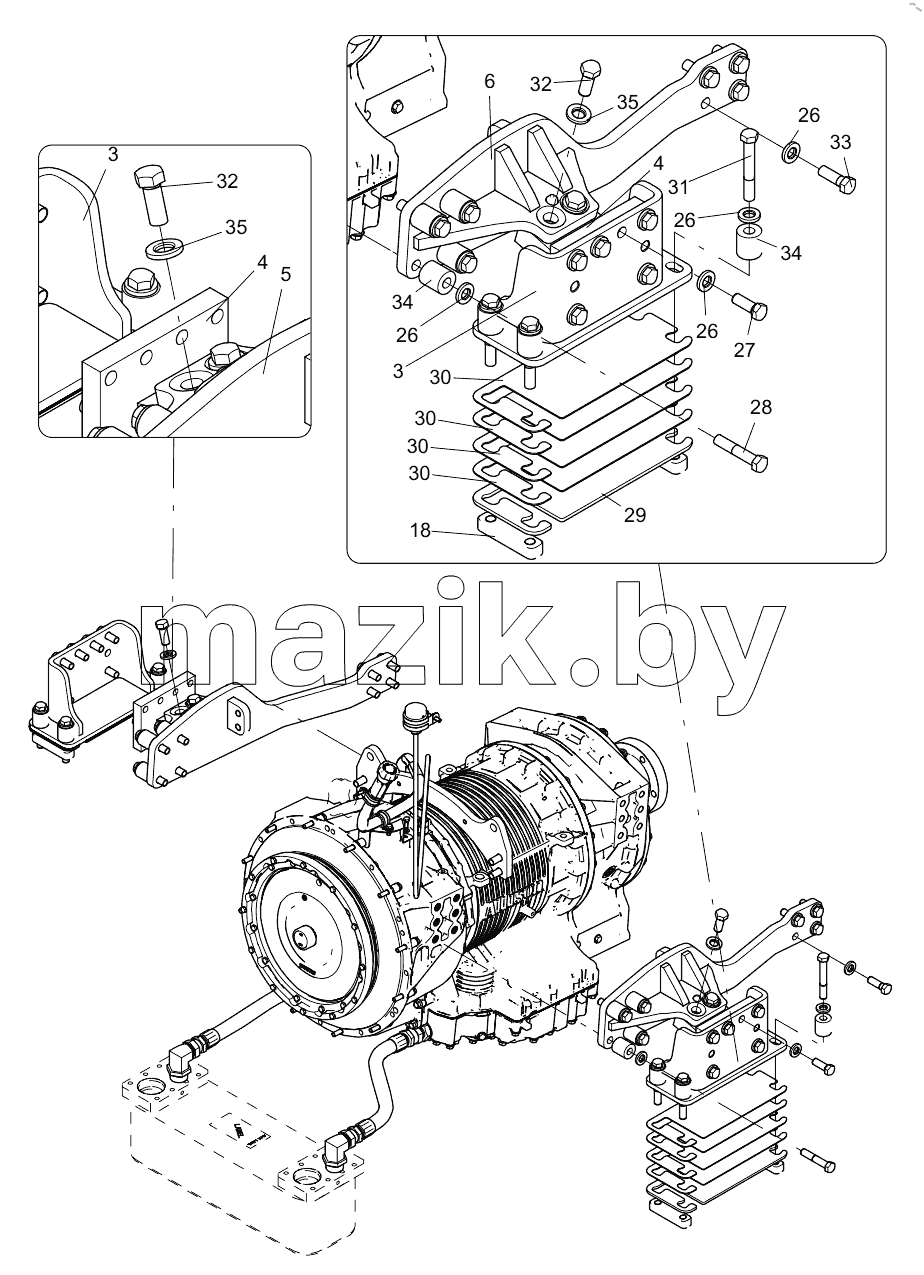  332105826 TRANSMISSION BOX MOUNTING ASSEMBLY
