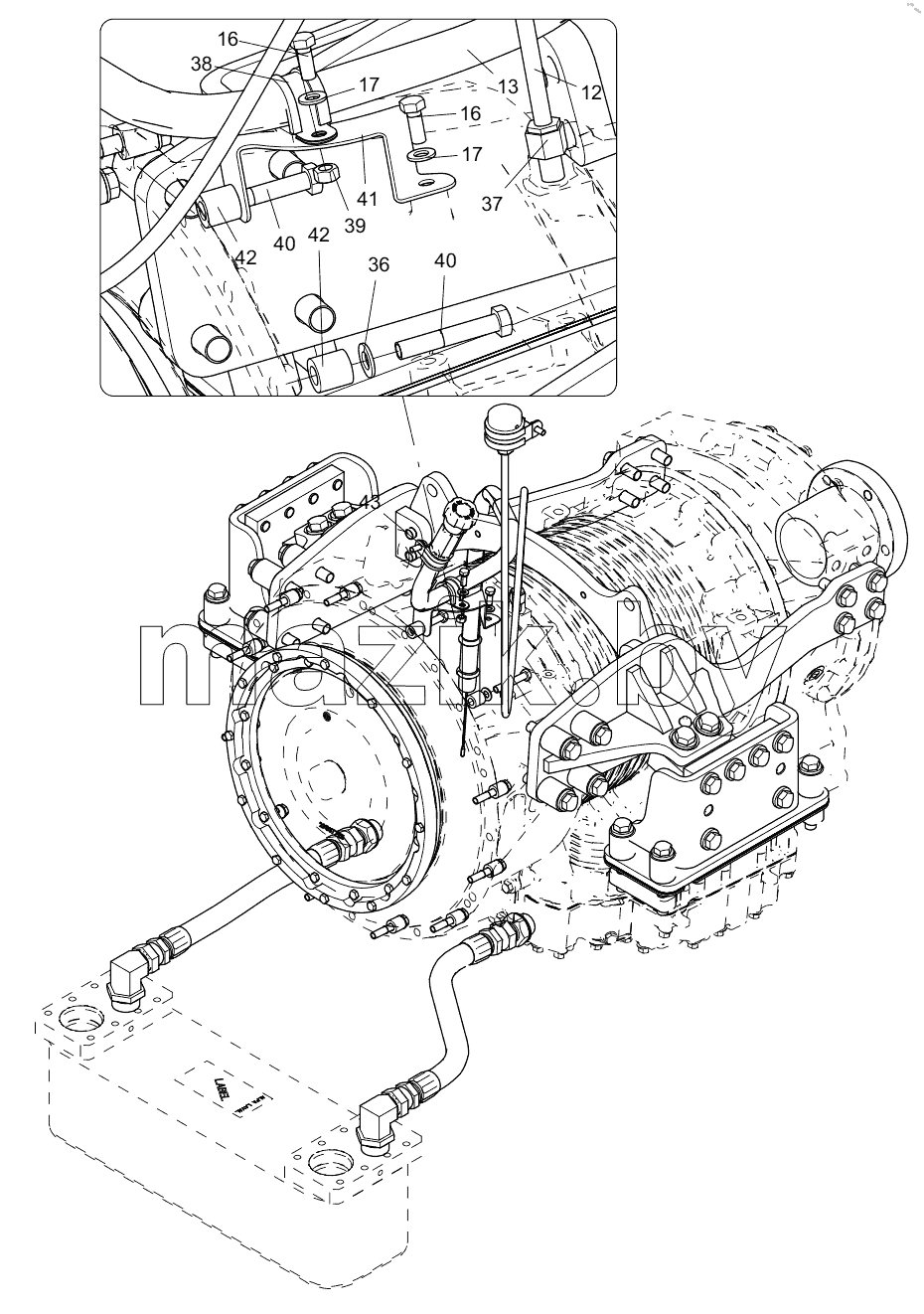  332105826 TRANSMISSION BOX MOUNTING ASSEMBLY