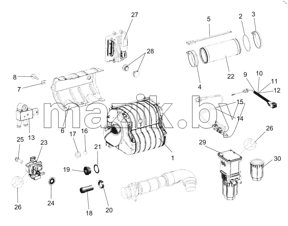  800172937 WASTE GAS AFTER-TREATMENT COMPONENT