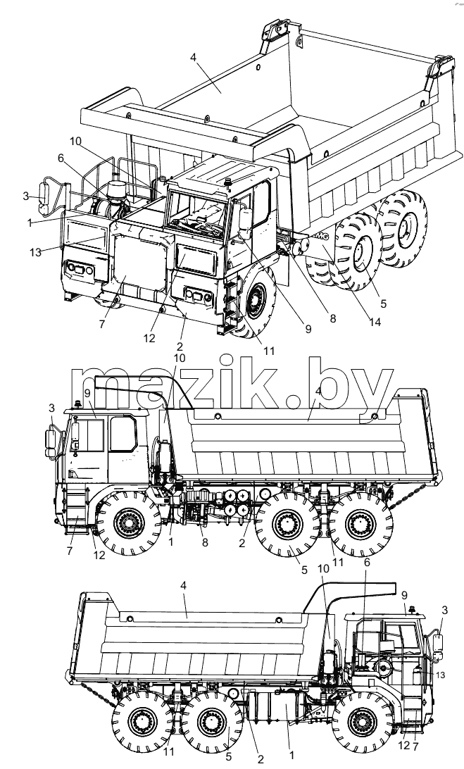  331403551 THREE-AXLE RIGID MINING TRUCK